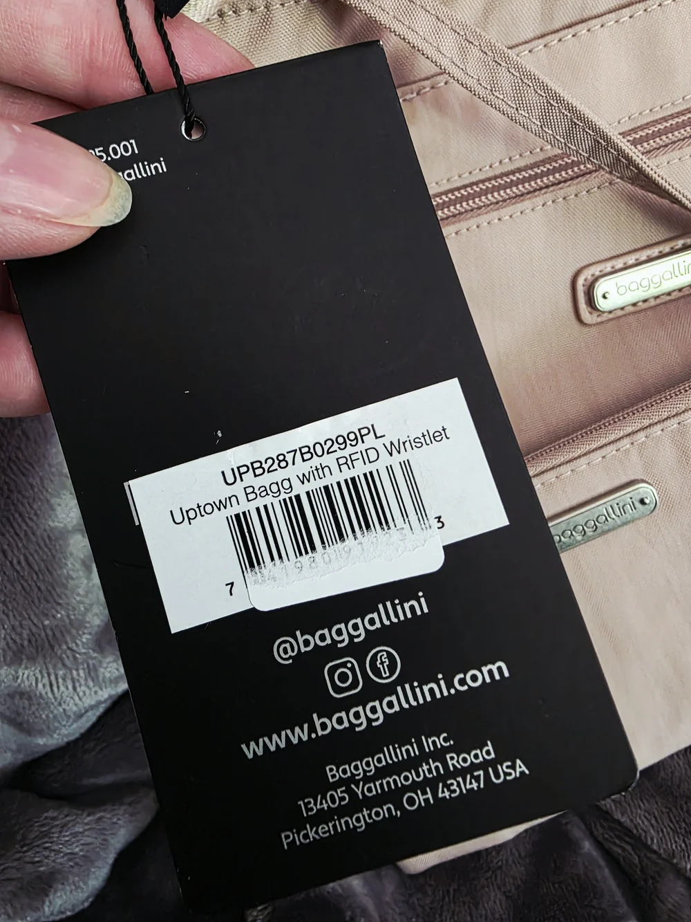 New Baggallini Uptown RFID Crossbody Bag & Wristlet NWT Mauve Pink